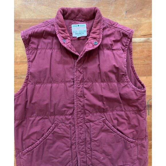 Lucky Brand Mens Red Quilted Vest Size L Made In India Cotton Blend Handcrafted - Picture 2 of 7